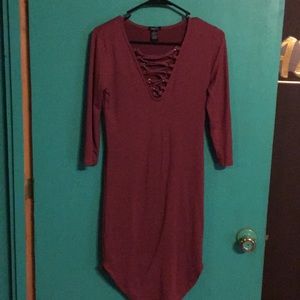 Rue 21 maroon bodycon dress